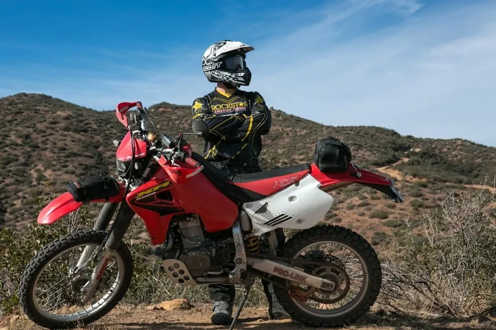 Four Peaks on an XR 650. Yes, we ride!