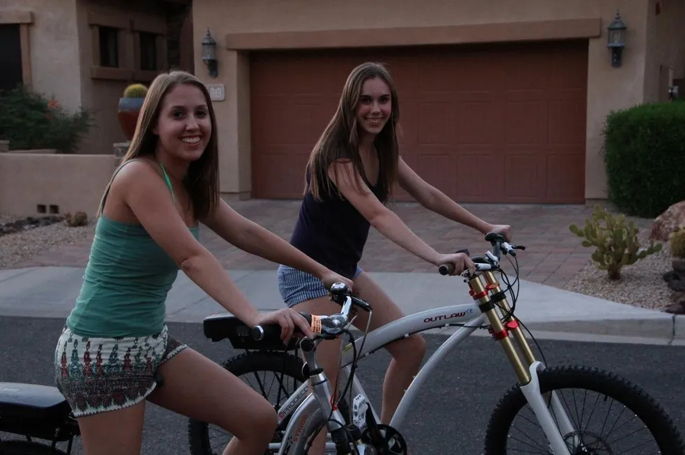 The girls really like the e-bikes